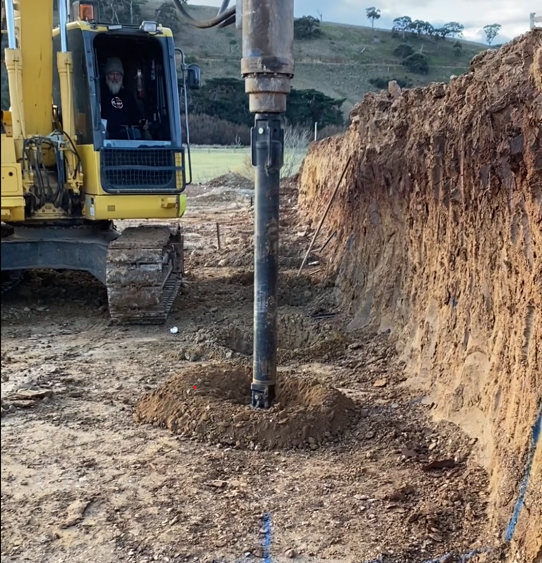 Site Cut & Concrete Sleeper Retaining Wall Bacchus Marsh