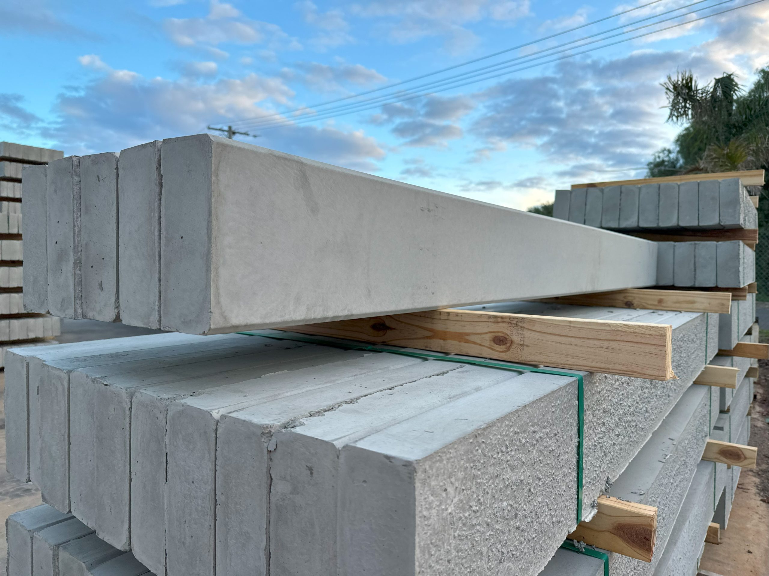 Grey smooth-face sleepers used for landscaping in Ballarat