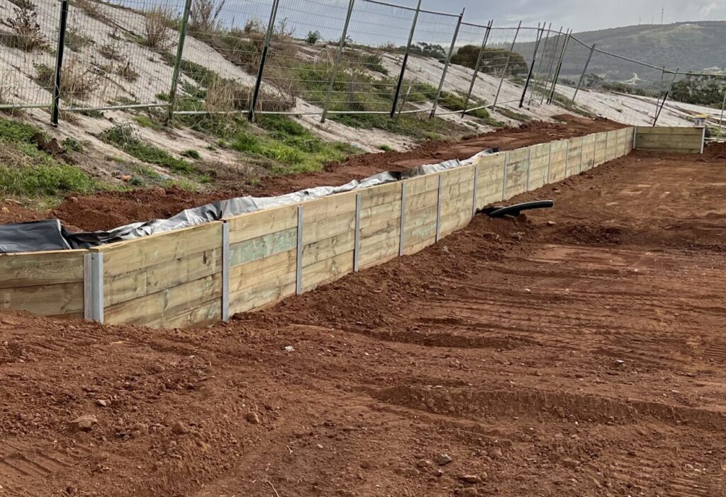 Site Cut & Timber Sleeper Retaining Wall - Outwest Retaining Walls Timber Sleeper Retaining Wall - Bacchus Marsh & Ballarat